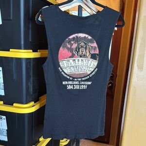 Vintage Kavio Tahyo Tavern Black Sleeveless Muscle Ribbed Tee Size XL